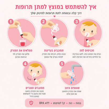 Pacifier Lee- הדרך הקלה לתת תרופה לתינוק.